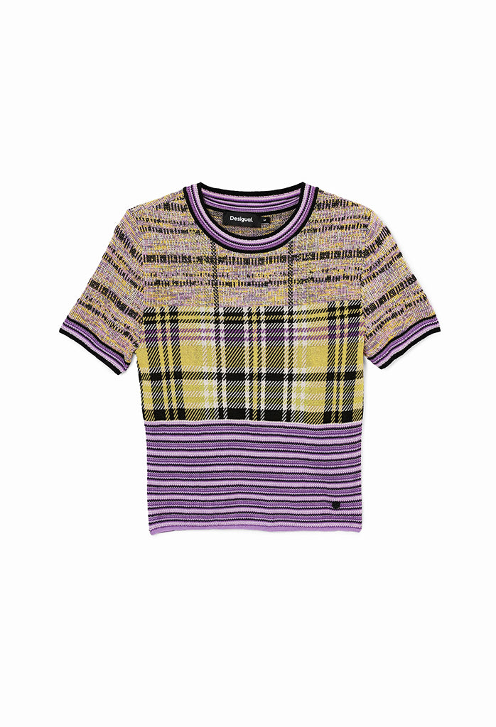 Desigual Cuadri Knit Tee in Tutti Frutti - Arielle Clothing