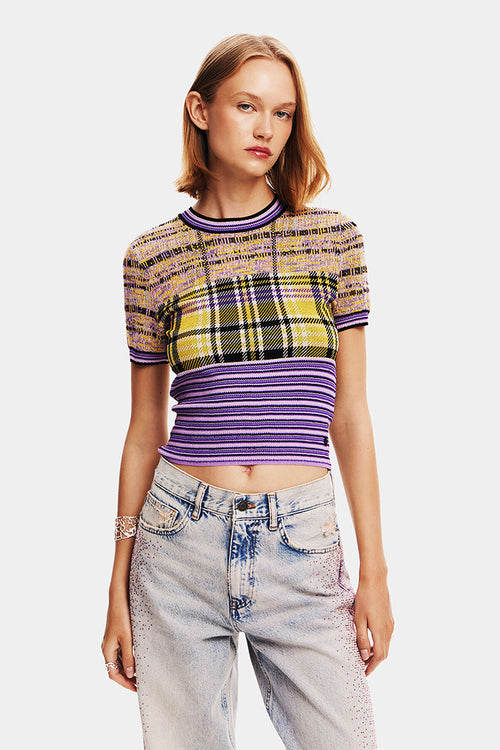 Desigual Cuadri Knit Tee in Tutti Frutti - Arielle Clothing