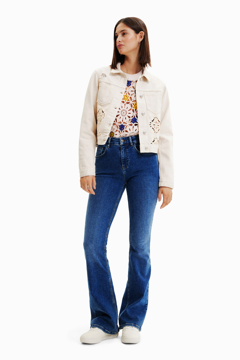 Desigual Die Cut Trucker Jacket in Raw - Arielle Clothing