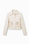 Desigual Die Cut Trucker Jacket in Raw - Arielle Clothing