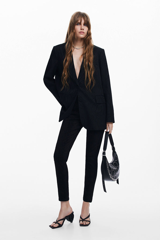Desigual Hamburgo Eyelet Blazer in Black - Arielle Clothing