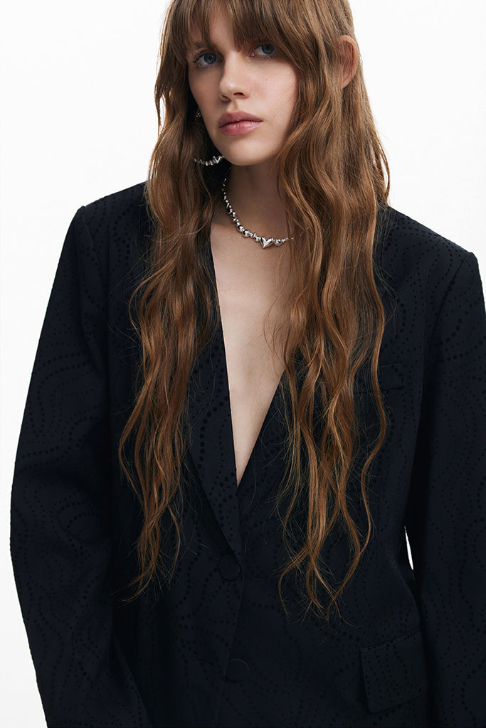Desigual Hamburgo Eyelet Blazer in Black - Arielle Clothing