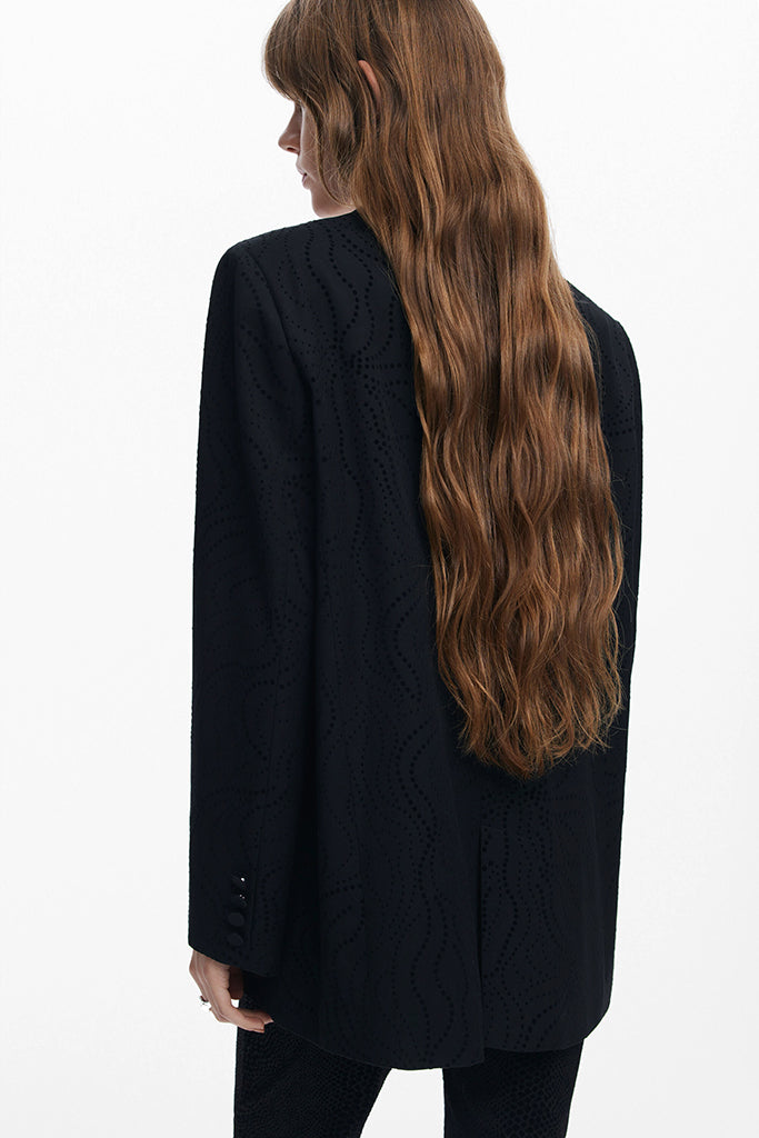 Desigual Hamburgo Eyelet Blazer in Black - Arielle Clothing
