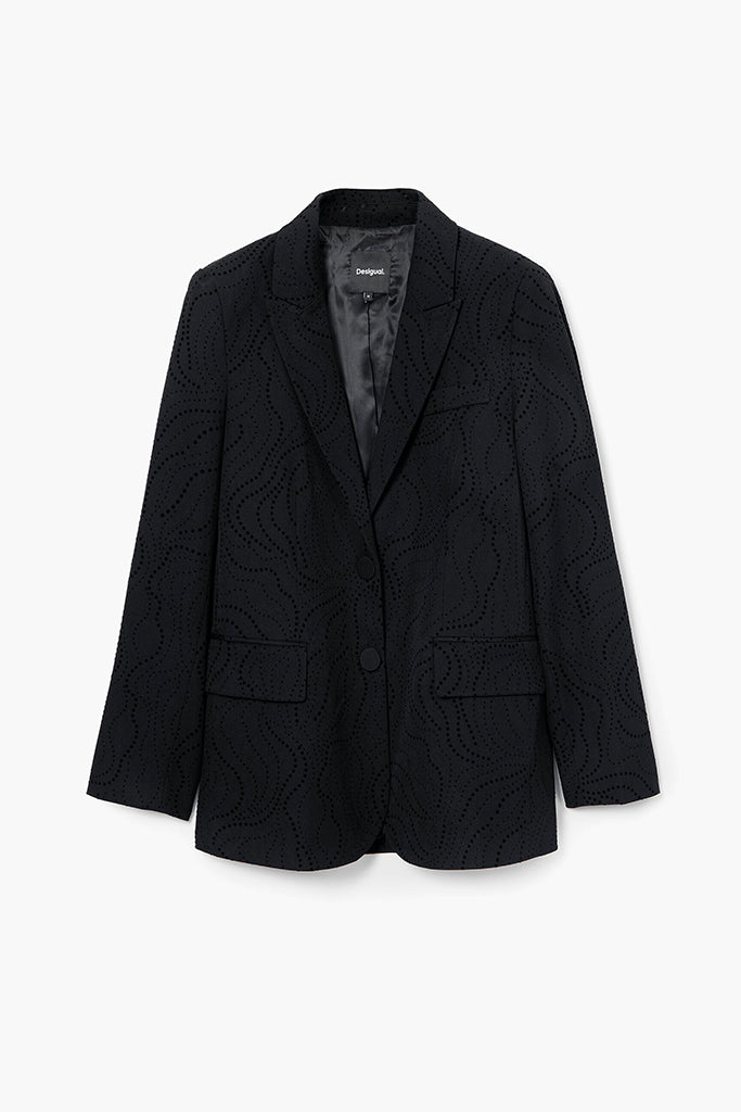Desigual Hamburgo Eyelet Blazer in Black - Arielle Clothing