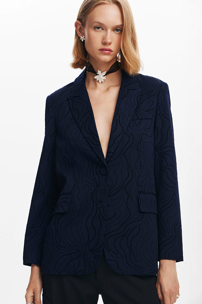 Desigual Hamburgo Eyelet Blazer in Navy - Arielle Clothing