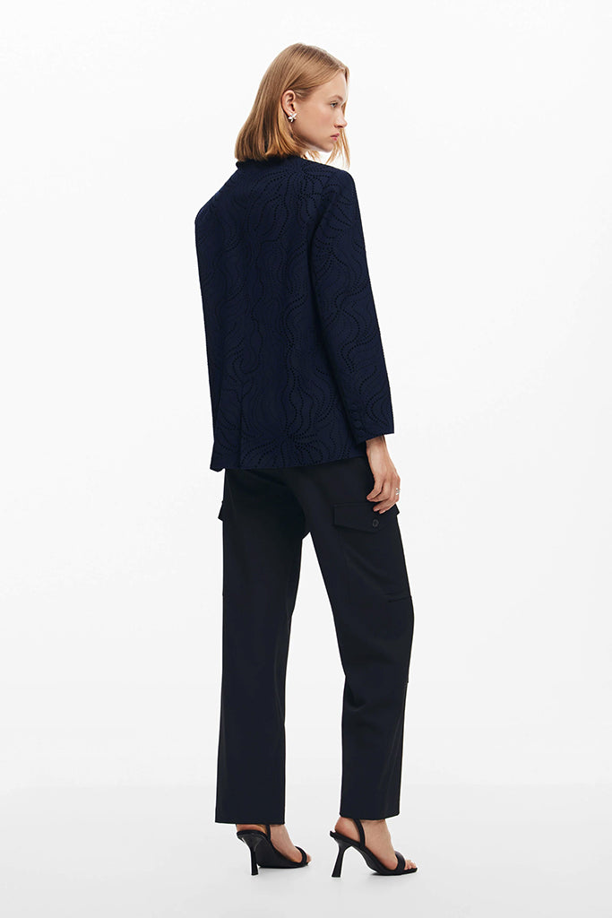 Desigual Hamburgo Eyelet Blazer in Navy - Arielle Clothing