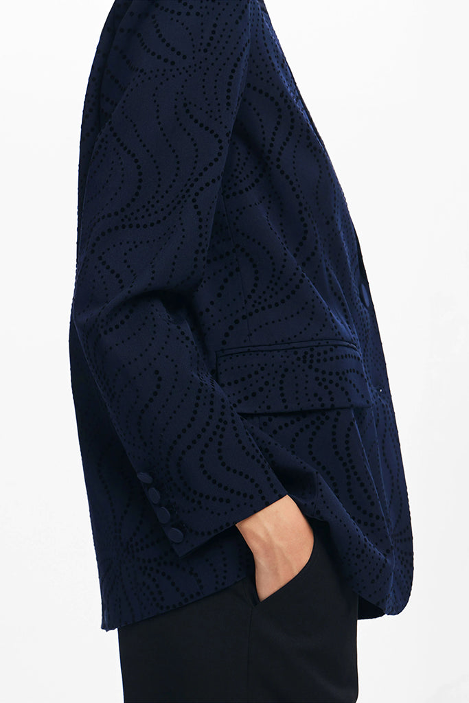Desigual Hamburgo Eyelet Blazer in Navy - Arielle Clothing
