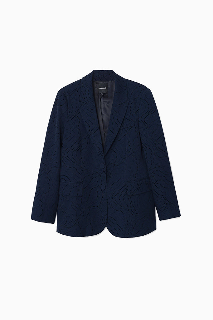 Desigual Hamburgo Eyelet Blazer in Navy - Arielle Clothing