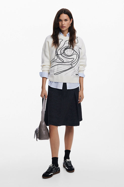Desigual x M. Lacroix Montpellier Sweater in White - Arielle Clothing