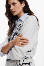 Desigual x M. Lacroix Montpellier Sweater in White - Arielle Clothing