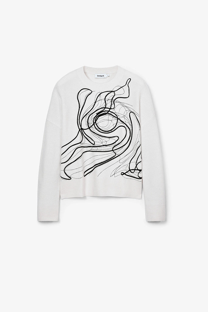 Desigual x M. Lacroix Montpellier Sweater in White - Arielle Clothing