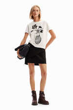 Desigual Shadow Tee in White - Arielle Clothing
