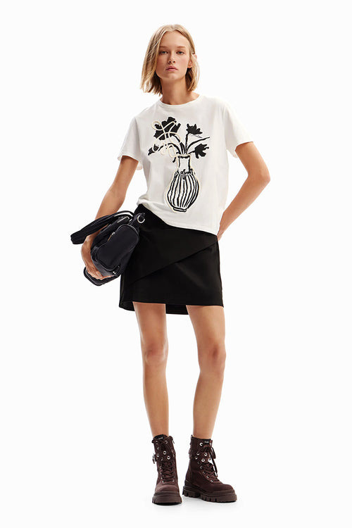 Desigual Shadow Tee in White - Arielle Clothing