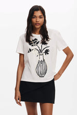 Desigual Shadow Tee in White - Arielle Clothing