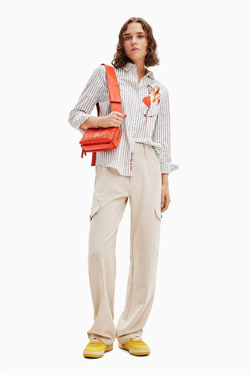 Desigual Wide Leg Cargo Pants in Raw - Arielle Clothing