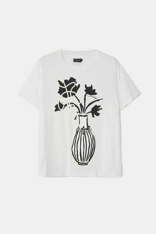 Desigual Shadow Tee in White - Arielle Clothing