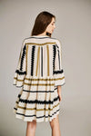 Devotion Twins Ella Short Dress in Khaki and Off White - Arielle Clothing