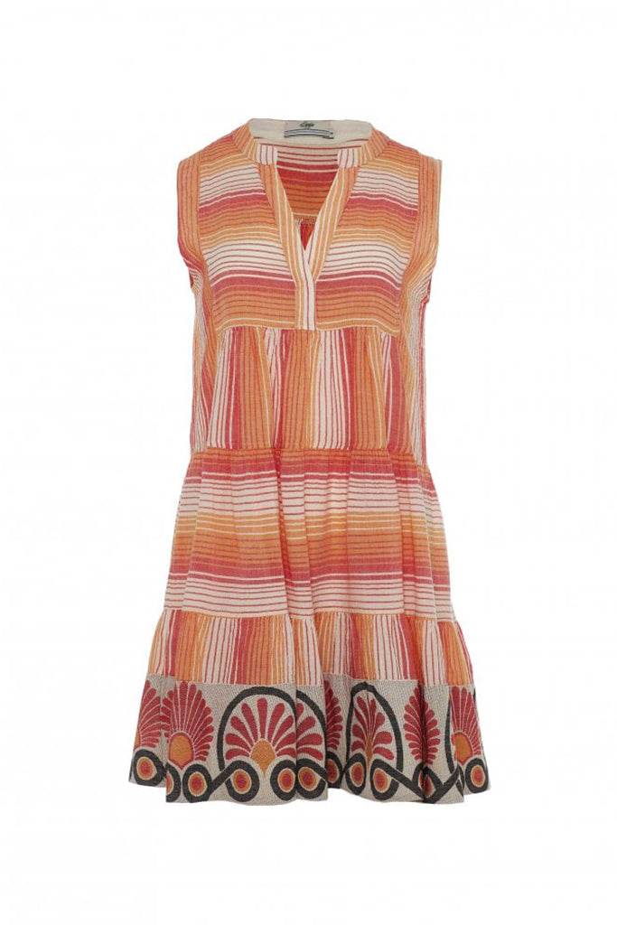 INO-M2-1244 ORANGE STRIPE BUCKLE SKIRT main image 1