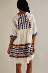 Devotion Twins Lindos Short Dress in Black and Off White - Arielle Clothing