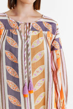 Devotion Twins Nadia Blouse in Orange/Lila - Arielle Clothing