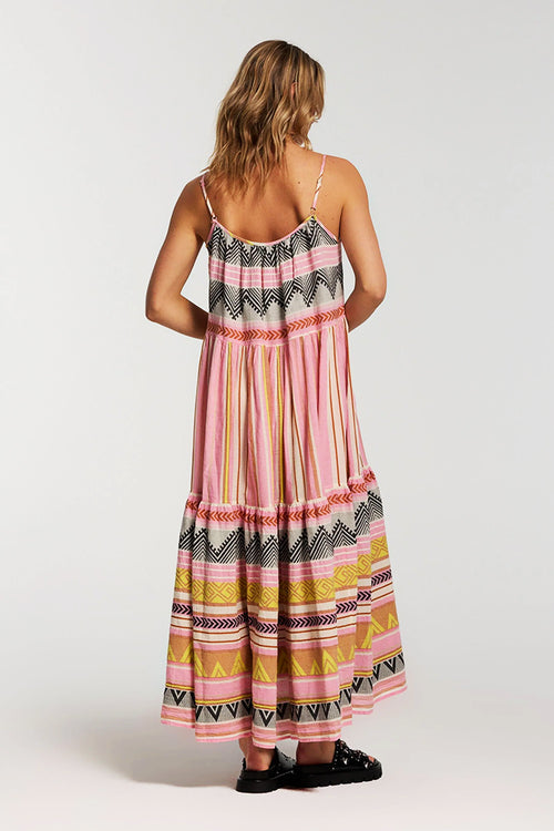 Devotion Twins Plaka Long Dress in Pink - Arielle Clothing