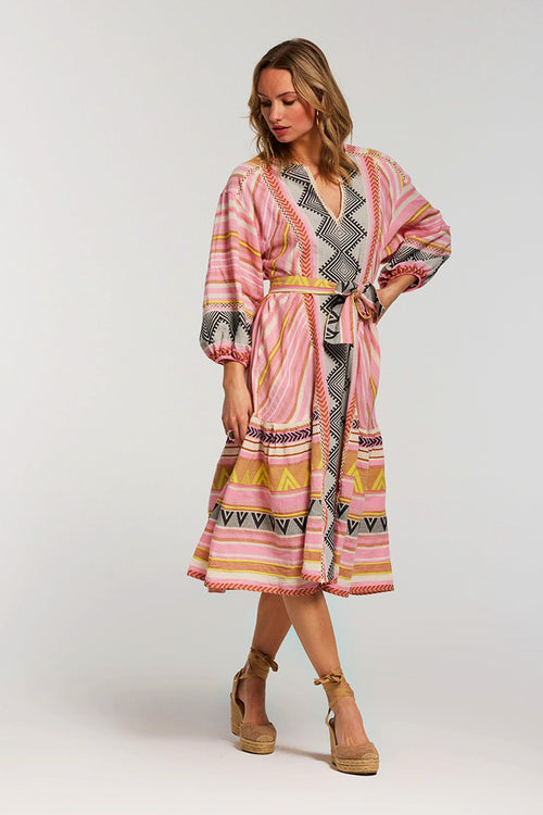 Devotion Twins Porto Timoni Long Dress in Pink - Arielle Clothing