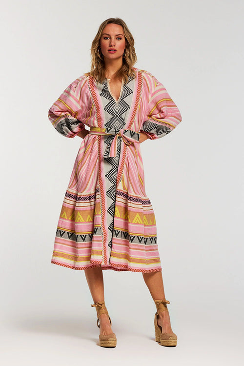 Devotion Twins Porto Timoni Long Dress in Pink - Arielle Clothing
