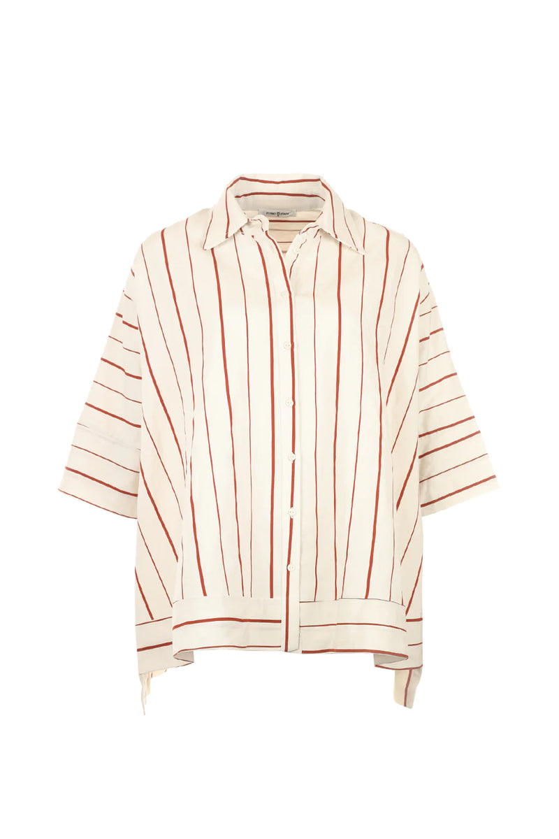 Funky Staff Brook Stripes Shirt in Natural - Arielle Clothing