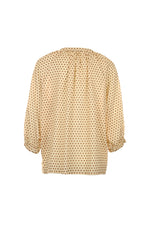 Funky Staff Raquel Dots Blouse in Natural/Nut - Arielle Clothing