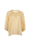 Funky Staff Raquel Dots Blouse in Natural/Nut - Arielle Clothing