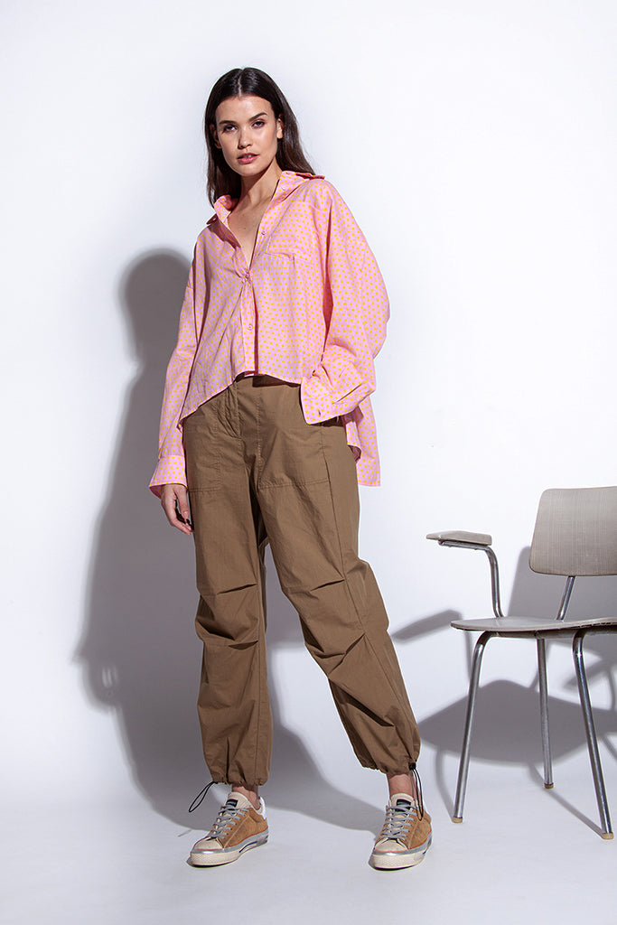 Funky Staff Samba Dots Blouse in Rose/Yellow - Arielle Clothing