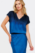 Go Silk Luxe Raw Revisited Tee in Tangled Up in Blue - Arielle Clothing