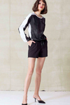 Go Silk Draw Up Close Top in shadow Dye Black - Arielle Clothing