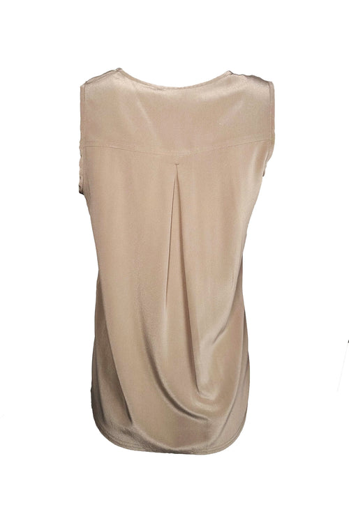 Go Silk Off The Chain Tank in Chino - Arielle Clothing