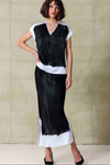 Go Silk Long For It Skirt in Shadow Dye Washed Black - Arielle Clothing