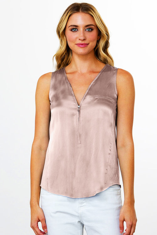 Go Silk Go Zippy Tank Luxe in Buff - Arielle Clothing