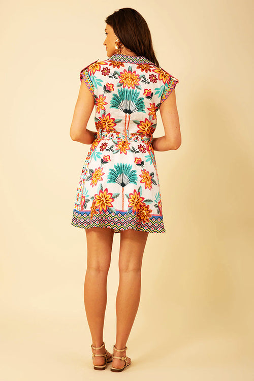 Hale Bob Daniela Belted Linen Dress in Pink - Arielle Clothing