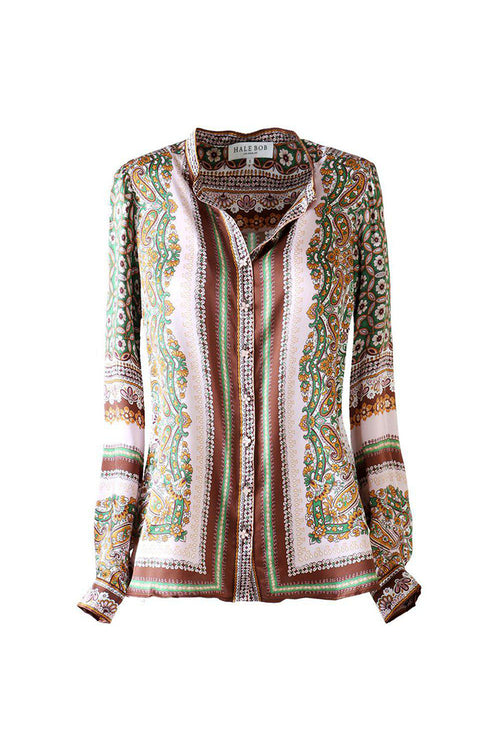 Hale Bob Royal Button Down Blouse in Pink - Arielle Clothing