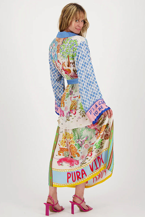 Me369 Vanessa Midi Skirt in Pura Vida - Arielle Clothing