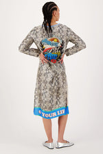 Me369 Violet V Neck Kaftan Style Dress in Snake - Arielle Clothing