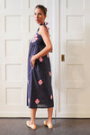 Nimo With Love Agate Organic Cotton Dress in Navy with Flowerbunch Embroidery - Arielle Clothing