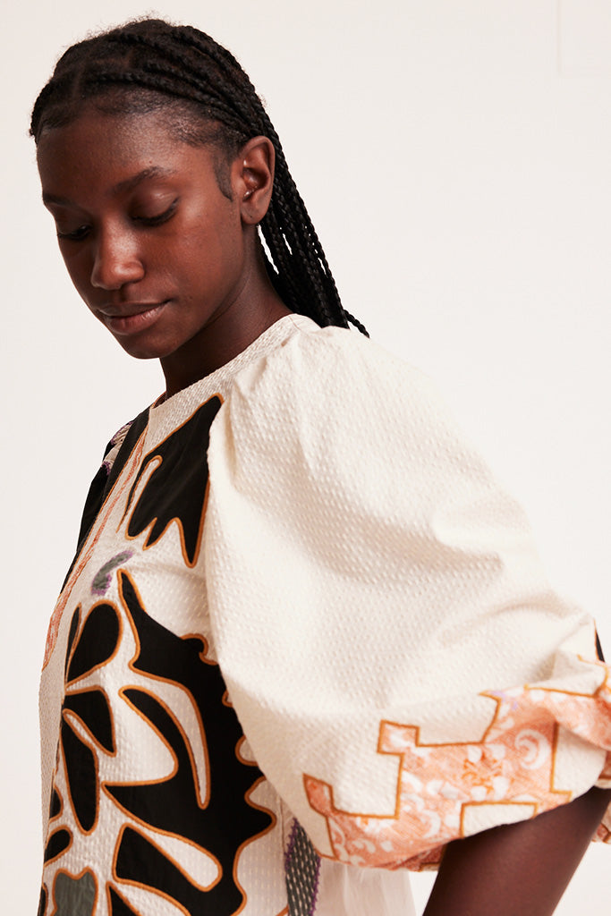 Odd Molly Brittany Blouse in Birch White - Arielle Clothing