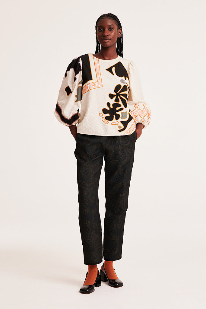 Odd Molly Brittany Blouse in Birch White - Arielle Clothing