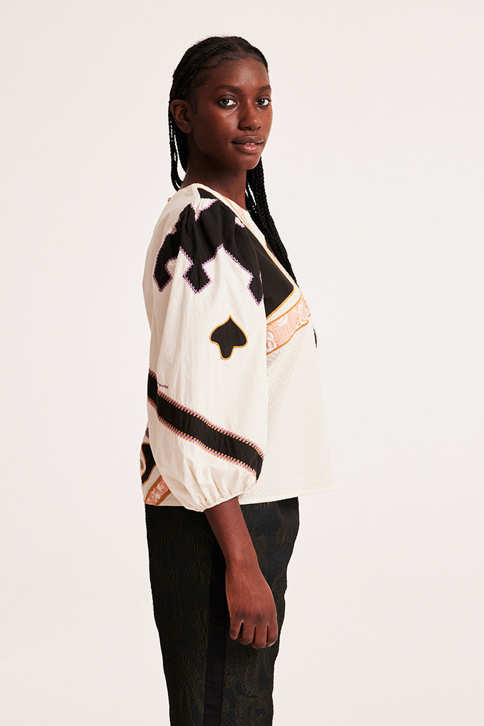 Odd Molly Brittany Blouse in Birch White - Arielle Clothing