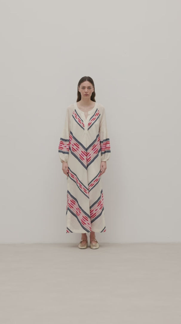 Devotion Twins Beloved Kaftan Dress in Red/Navy - Arielle Clothing