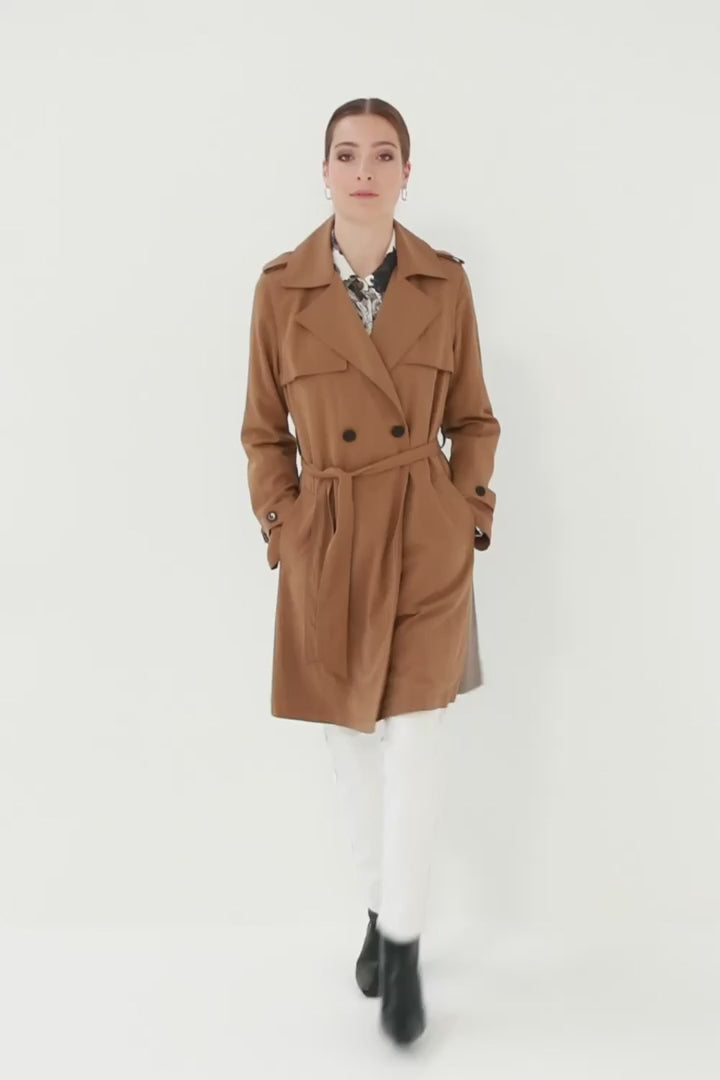 Verge Tatiana Trench Coat in Pecan - Arielle Clothing