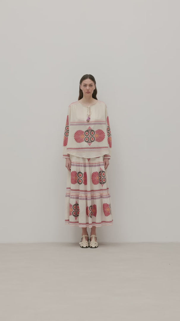 Devotion Twins Dilos Top in Orange & Red - Arielle Clothing