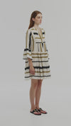Devotion Twins Ella Short Dress in Khaki and Off White - Arielle Clothing