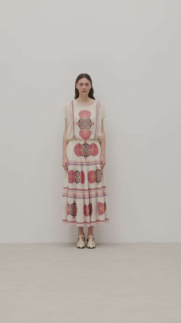 Devotion Twins Loki Sleeveless Top in Red/Range - Arielle Clothing