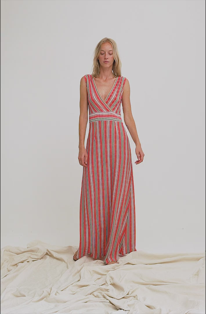Aldo Martins Nerja Knit Dress in Coral Stripes - Arielle Clothing